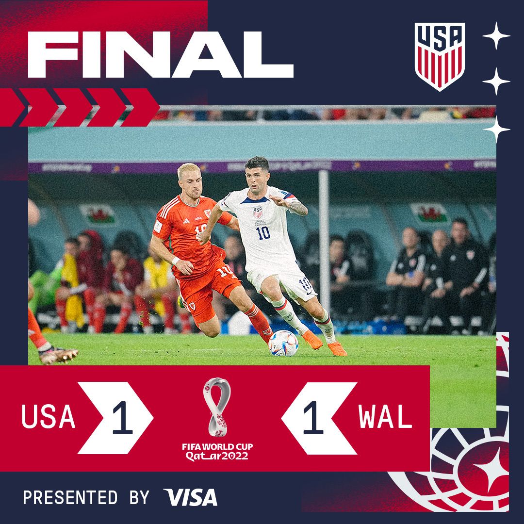 FIFA World Cup 2022 USMNT 1 Wales 1 Match Report Stats Standings