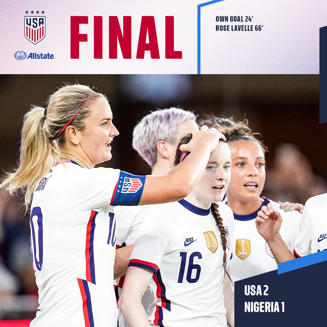 International Friendly USWNT 2 Nigeria 1 Match Report Stats Standings
