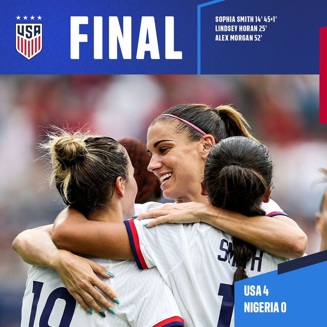International Friendly USWNT 4 Nigeria 0 Match Report Stats Standings