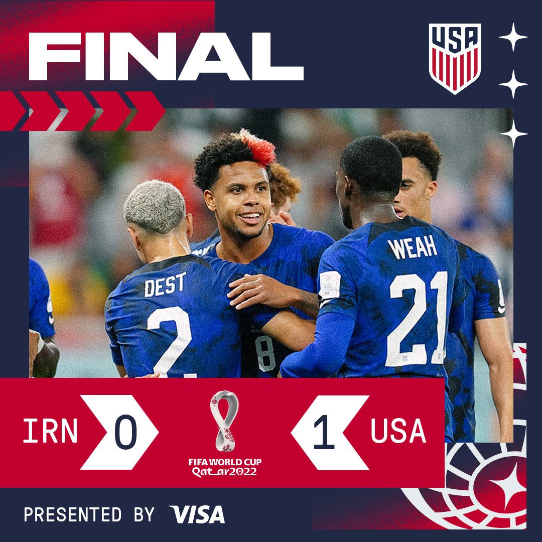 FIFA World Cup 2022 USMNT 1 Iran 0 Match Report Stats Standings