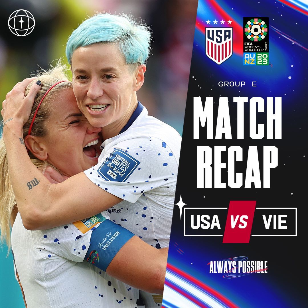 FIFA Womens World Cup 2023 USWNT 3 Vietnam 0 Match Report Stats Standings