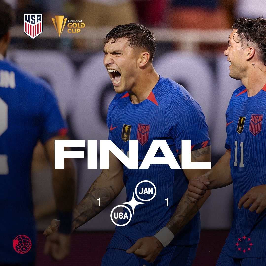 concacaf gold cup usmnt 1 jamaica 1 match report stats highlights standings