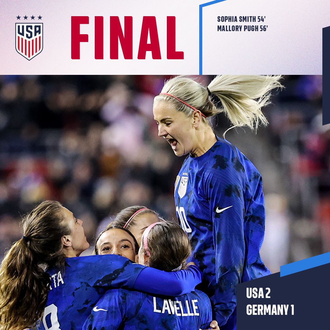 International Friendly USWNT 2 Germany 1 Match Report Stats Standings