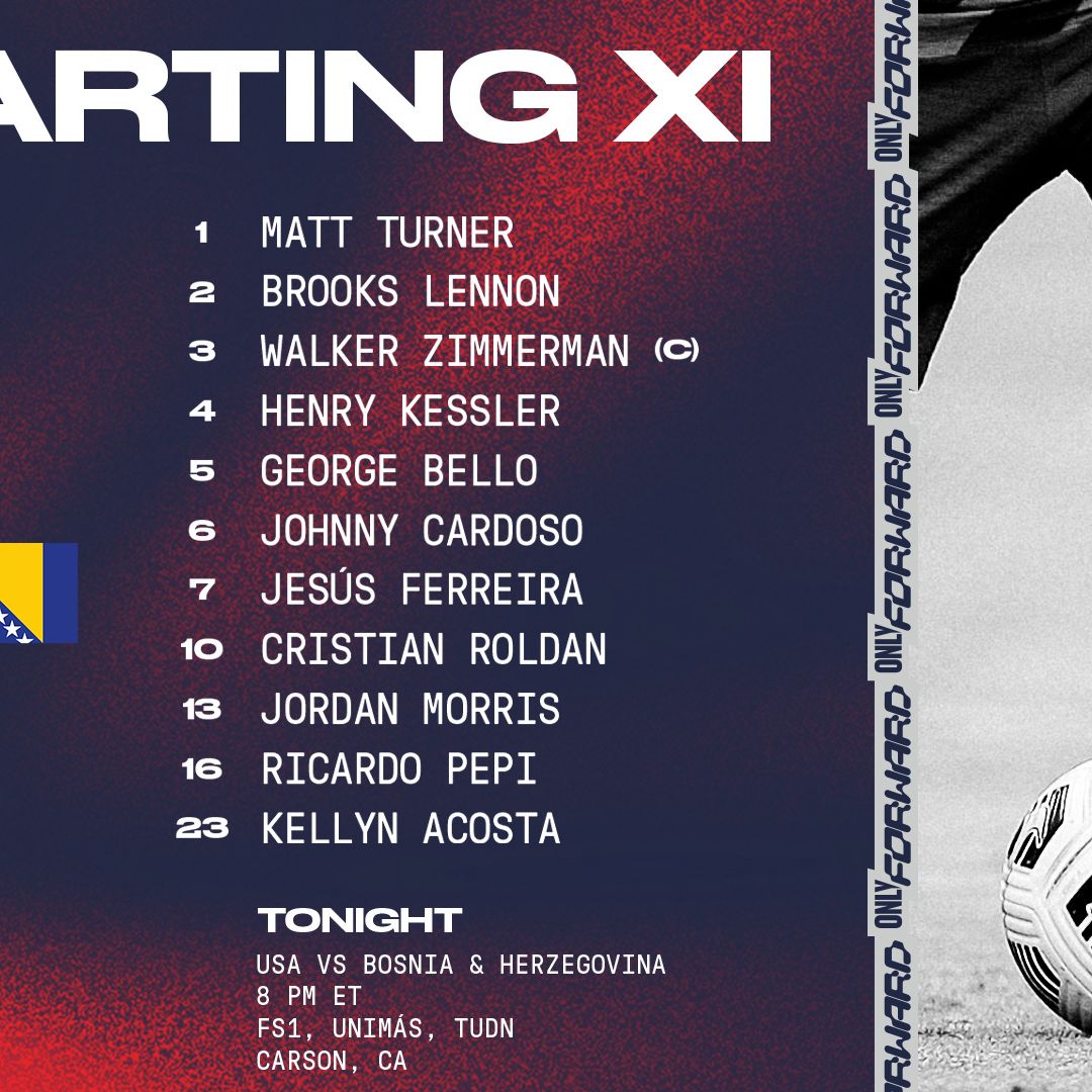 International Friendly 121821 USA vs BIH Starting XI Lineup Notes TV Channels Start Time