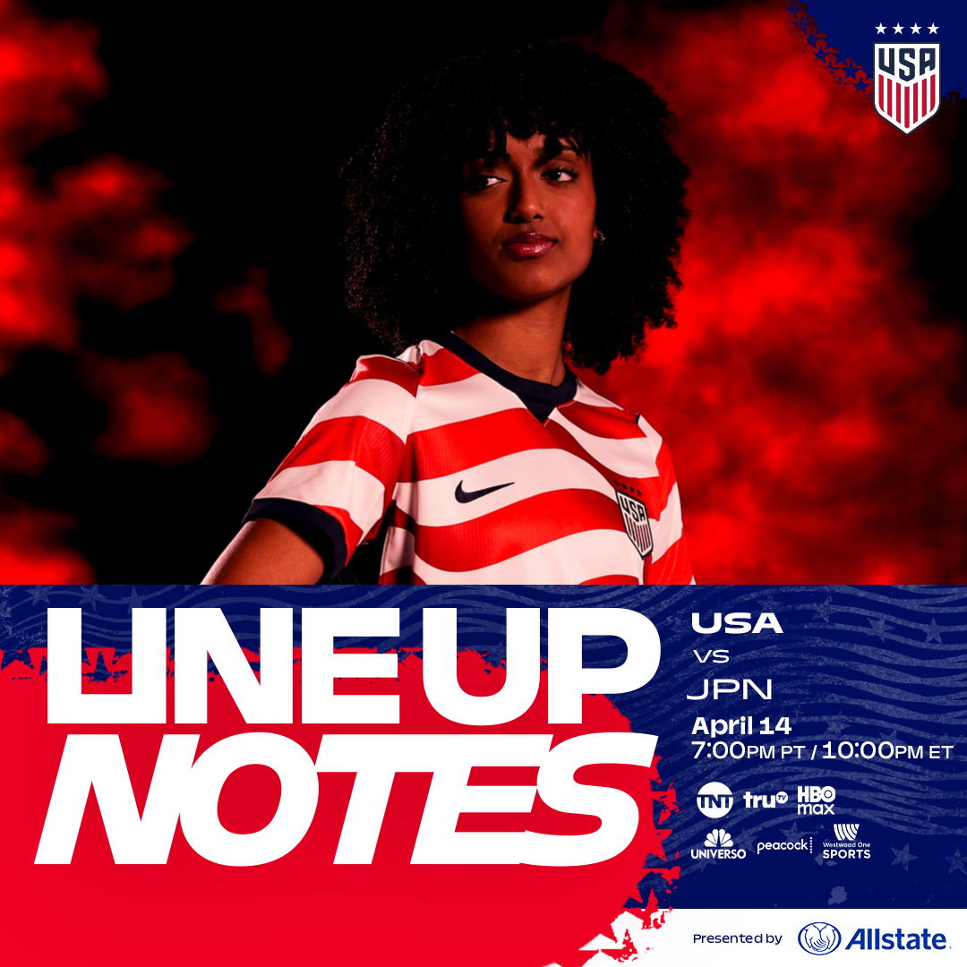 USWNT vs. Japan: Starting XI & Lineup Notes on Tuesday, April 14 in Seattle, Washington