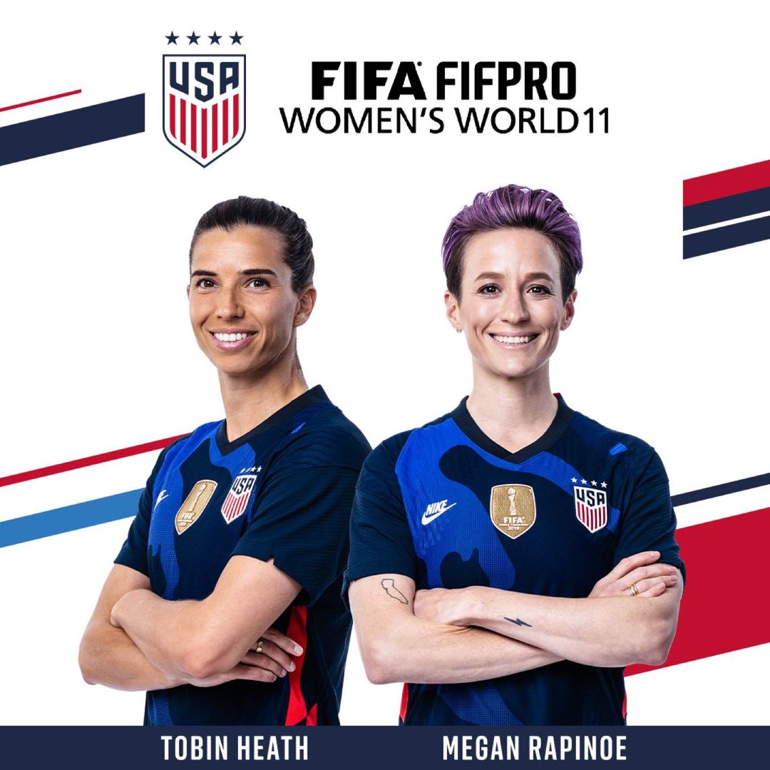 US Womens National Team Forwards Heath and Rapinoe Named to the FIFA FIFPro Womens World11