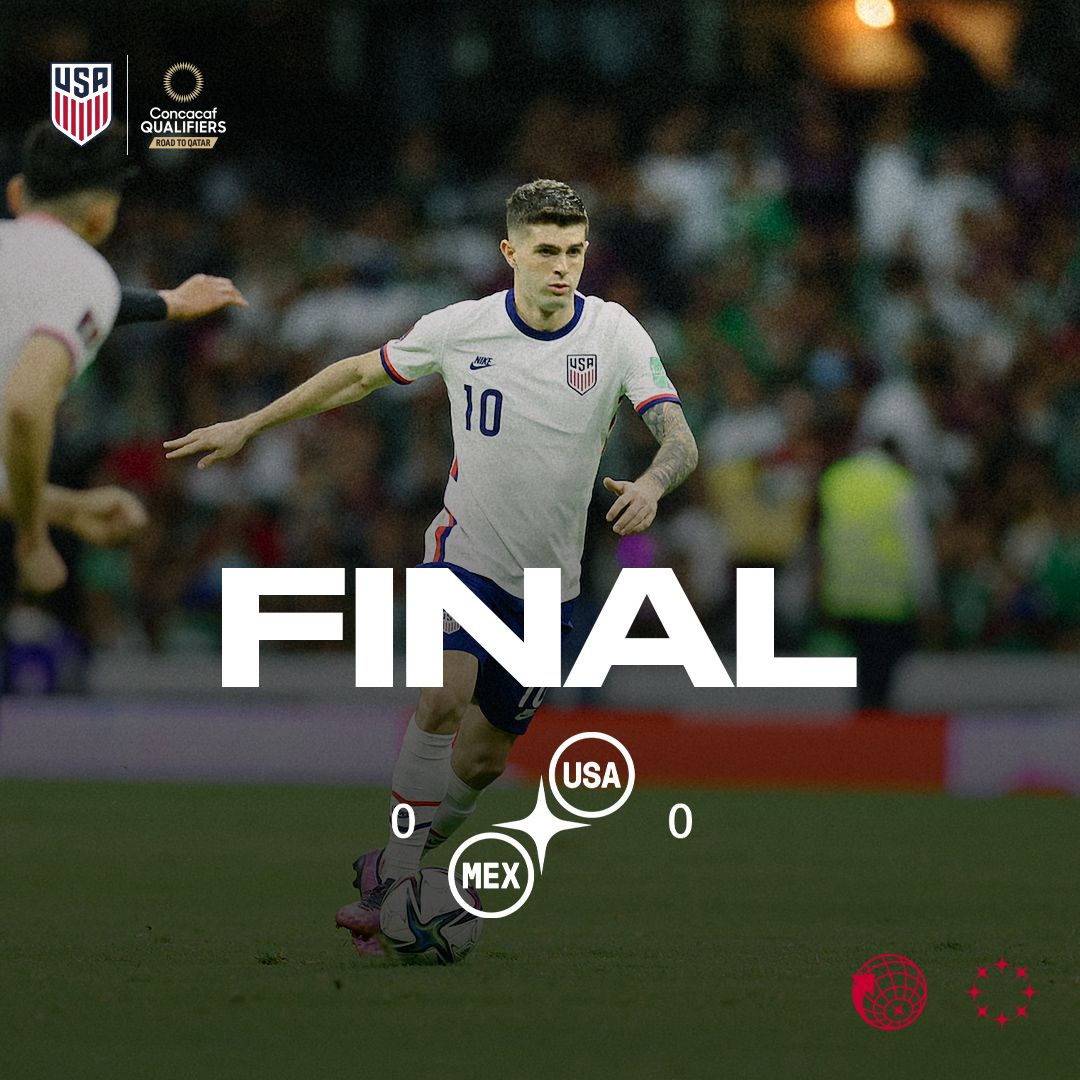 2022 Concacaf World Cup Qualifying USA 0 Mexico 0 Match Report Stats Standings