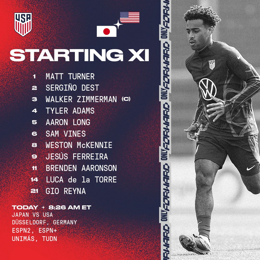 International Friendly USMNT vs Japan Starting XI Lineup Notes TV Channels Start Time