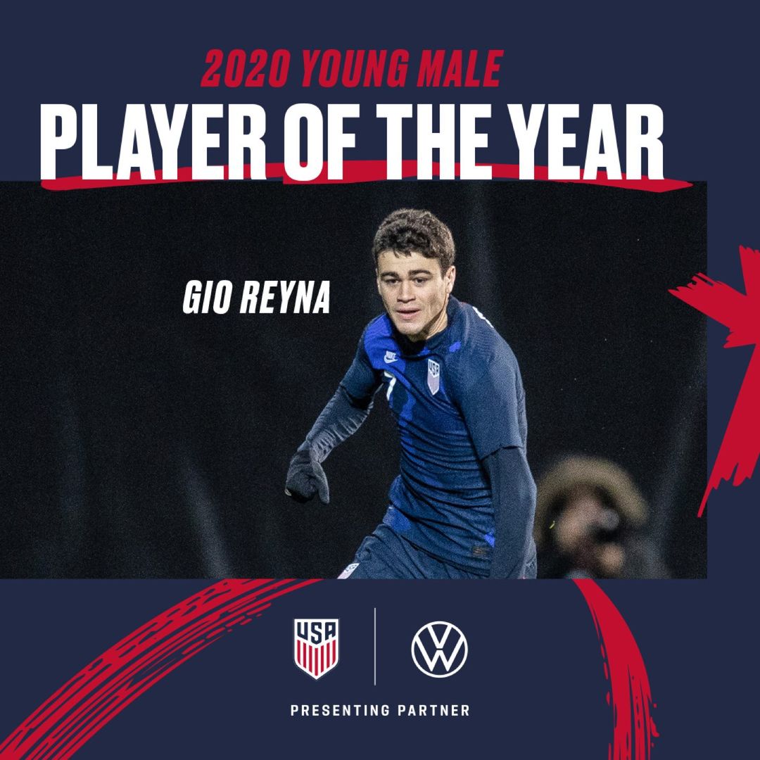 Reyna Wins 2020 US Soccer Young Male Player of the Year